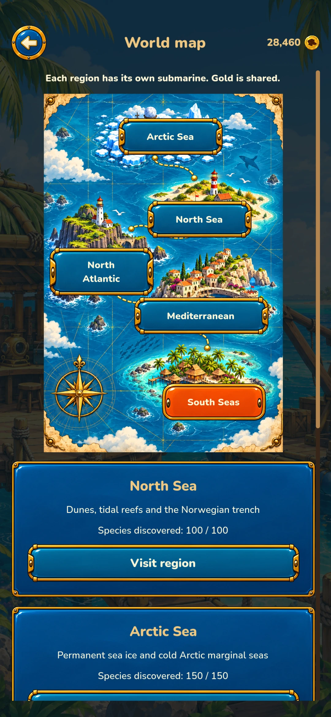 Pico the Diver – The five regions