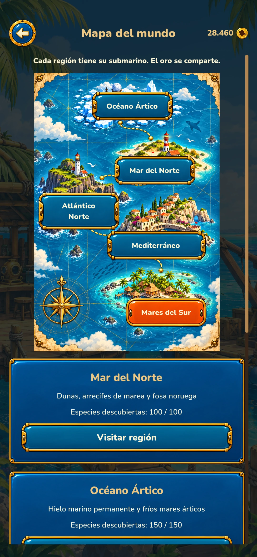 Pico the Diver – Las cinco regiones