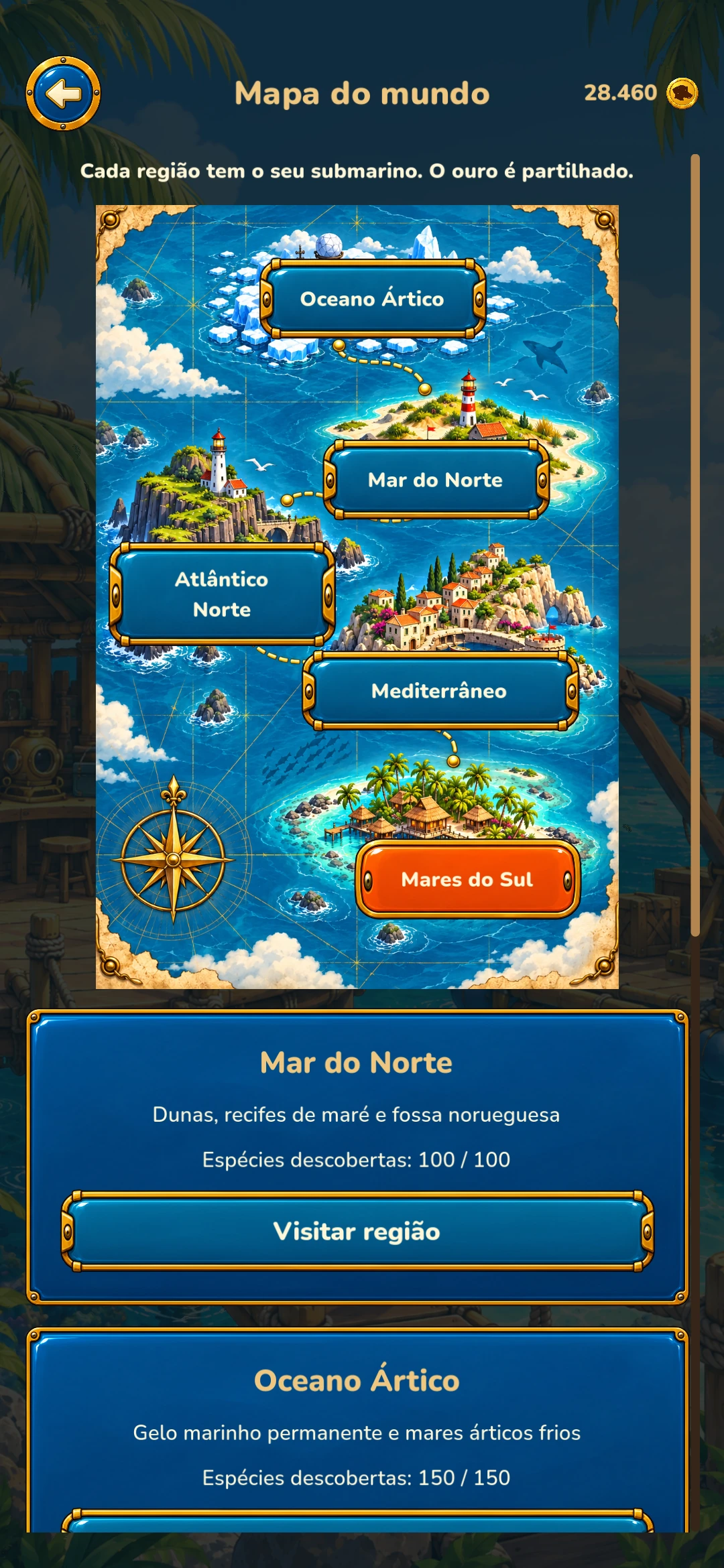 Pico the Diver – As cinco regiões